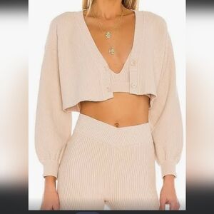Lovers and friends cropped knit cardigan
